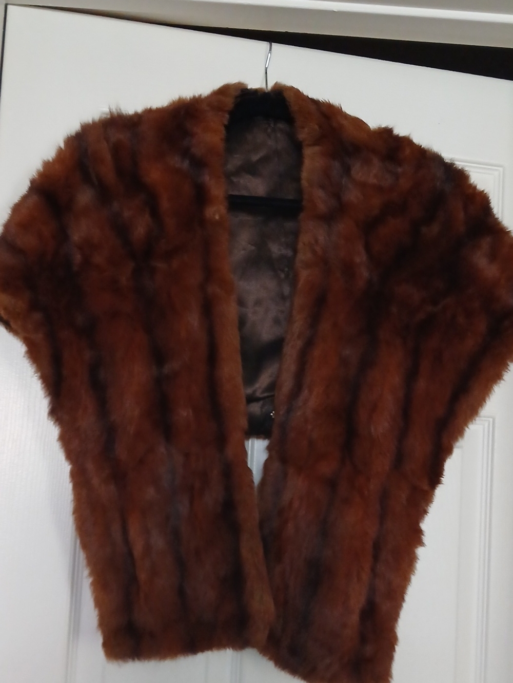Fabulous Furs Rich Brown Real Fur Cape